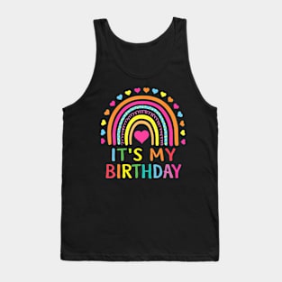 Its My Birthday Teens Girls Rainbow Tank Top